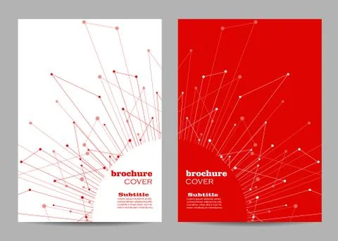 Brochure template layout design. Abstract geometric background with connected Stock Illustration