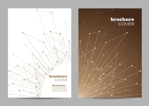 Brochure template layout design. Abstract geometric background with connected Stock Illustration