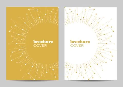 Brochure template layout design. Abstract geometric background with connected Stock Illustration
