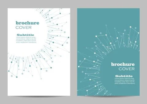 Brochure template layout design. Abstract geometric background with connected Stock Illustration