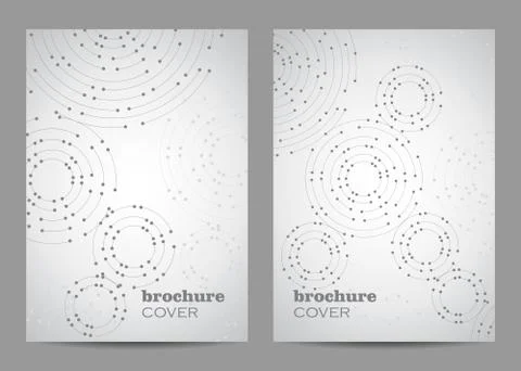 Brochure template layout design. Geometric pattern with connected lines and dots Stock Illustration