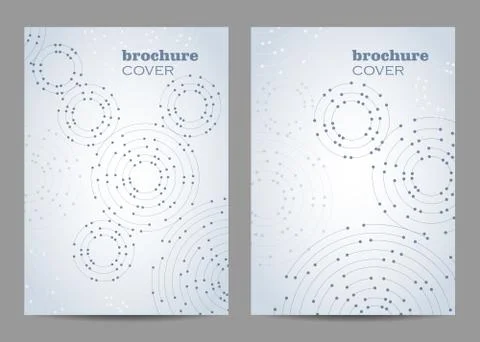 Brochure template layout design. Geometric pattern with connected lines and dots Stock Illustration