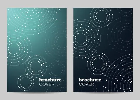 Brochure template layout design. Geometric pattern with connected lines and dots Stock Illustration