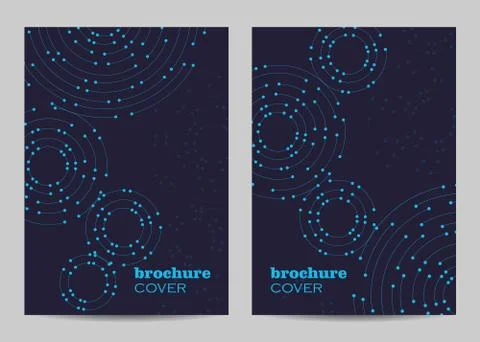 Brochure template layout design. Geometric pattern with connected lines and dots Stock Illustration