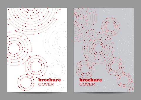 Brochure template layout design. Geometric pattern with connected lines and dots Illustrazione stock