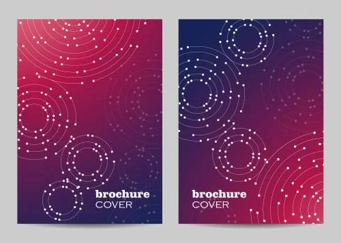 Brochure template layout design. Geometric pattern with connected lines and dots Illustrazione stock