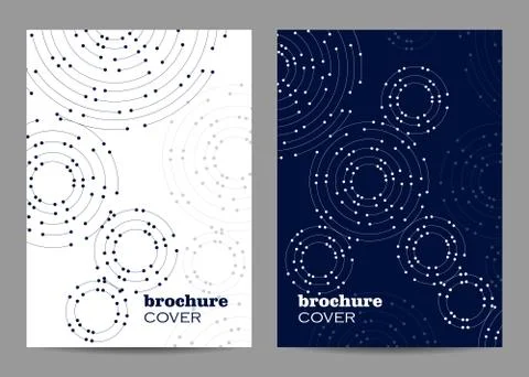 Brochure template layout design. Geometric pattern with connected lines and dots Stock Illustration