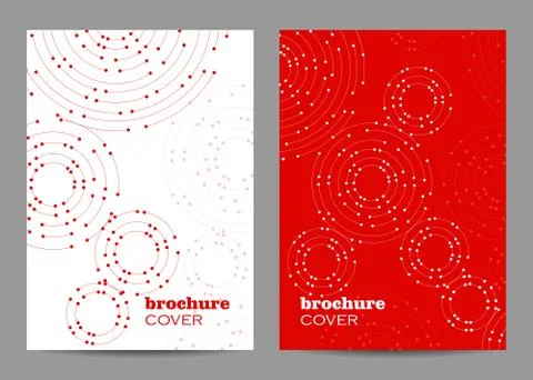 Brochure template layout design. Geometric pattern with connected lines and dots Stock Illustration