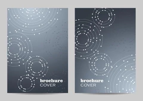 Brochure template layout design. Geometric pattern with connected lines and dots Stock Illustration