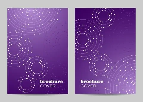 Brochure template layout design. Geometric pattern with connected lines and dots Stock Illustration