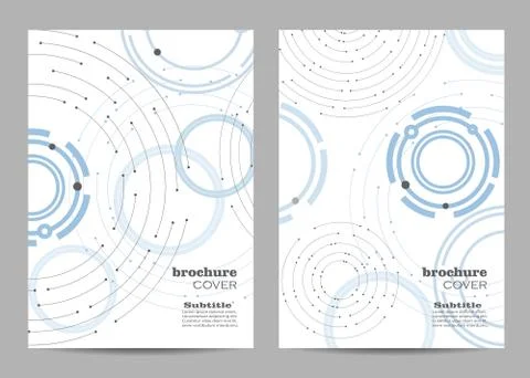 Brochure template layout design. Geometric pattern with connected lines and dots Stock Illustration