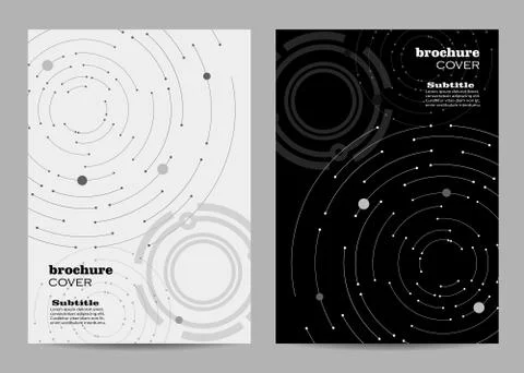 Brochure template layout design. Geometric pattern with connected lines and dots Illustrazione stock