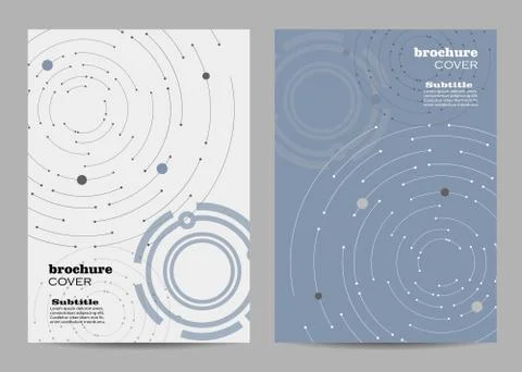 Brochure template layout design. Geometric pattern with connected lines and dots Stock Illustration