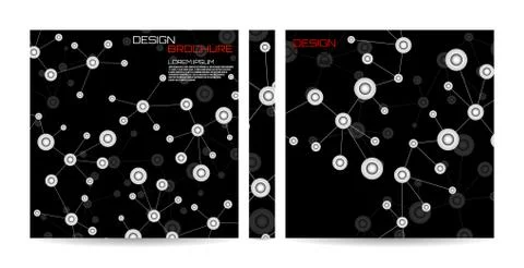 Brochure template with molecule background, connected structure. Dna, atom, n Illustration
