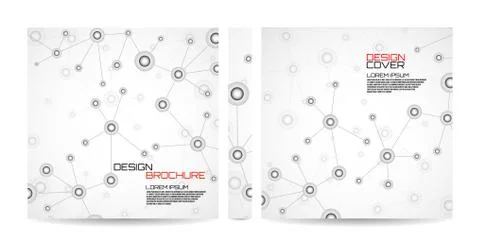 Brochure template with molecule background, connected structure. Dna, atom, n 스톡 일러스트