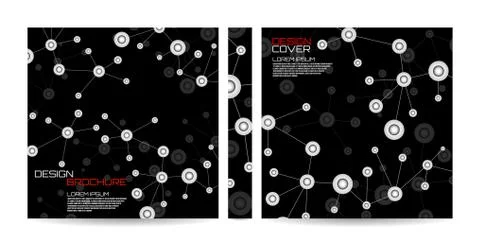 Brochure template with molecule background, connected structure. Dna, atom, n 스톡 일러스트