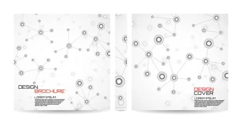 Brochure template with molecule background, connected structure. Dna, atom, n イラスト素材