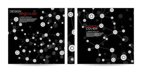 Brochure template with molecule background, connected structure. Dna, atom, n 스톡 일러스트