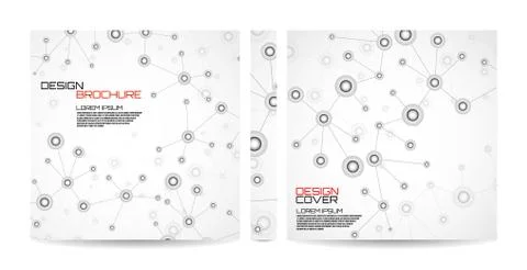 Brochure template with molecule background, connected structure. Dna, atom, n Illustrazione stock