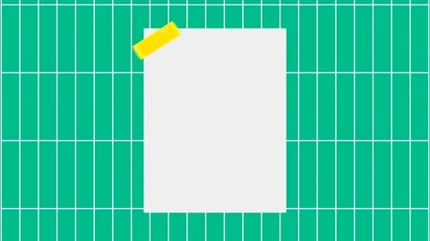 Brochure Template Reveal Animation on Tiled Wall with yellow Tape Stock Footage 344784714