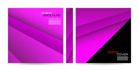 Brochure template with striped overlapping diagonal lines. Magazine, poster,  Stock Illustration