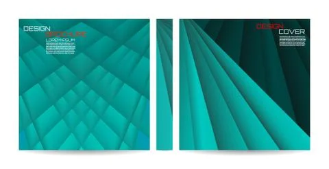 Brochure template with striped overlapping diagonal lines. Magazine, poster,  Stock Illustration