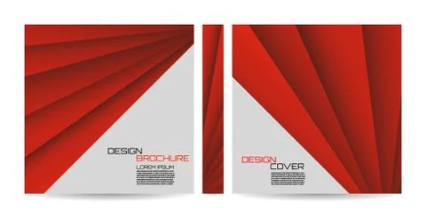 Brochure template with striped overlapping diagonal lines. Magazine, poster,  Stock Illustration