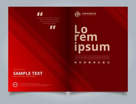 Brochure Template technology striped overlapping diagonal lines pattern red c Stock Illustration
