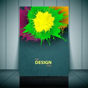 Brochure with watercolor designed texture. Stock-Illustration