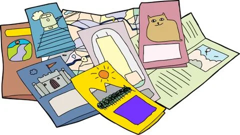 Brochures and maps Stock Illustration