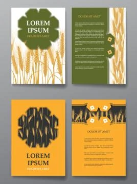 Brochures with backgrounds on Wheat patterns Stock Illustration