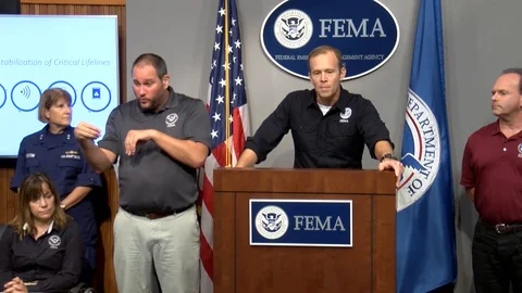 Brock Long informs about the effects and aftermath of flood - 2018 Stock Footage 106018175