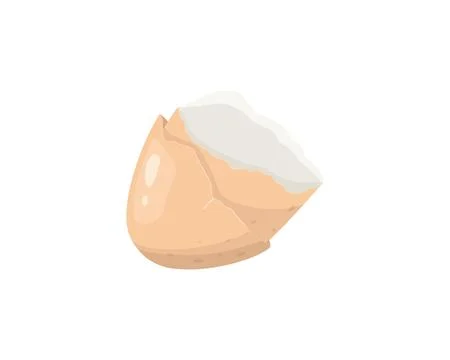 Brocken egg shell in cartoon style, Isolated on white background イラスト素材