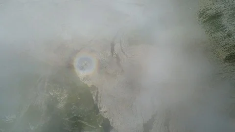 Brocken spectre of drone Stock Footage