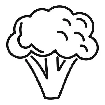 Brocoli bunch icon outline vector. Cabbage vegetable Ilustración de archivo