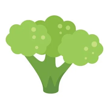 Brocoli head icon flat vector. Vegetable cabbage Ilustración de archivo