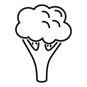 Brocoli head icon outline vector. Vegetable cabbage Ilustración de archivo