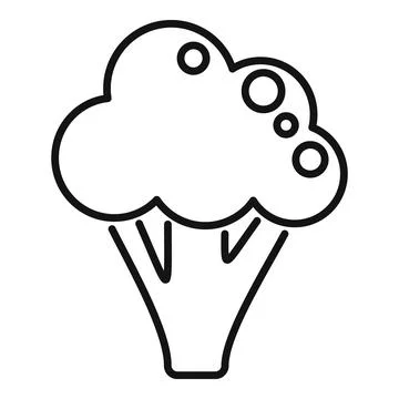 Brocolli icon outline vector. Cabbage food Ilustración de archivo