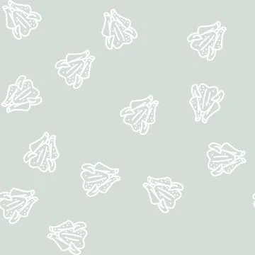 Broiler chicken carcass line vector seamless pattern Stock Illustration