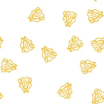 Broiler chicken carcass vector seamless pattern Stock Illustration