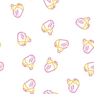 Broiler chicken heart vector seamless pattern Stock Illustration