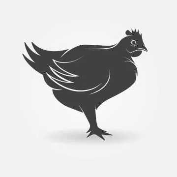 Broiler chicken vector logo or symbol Stock Illustration