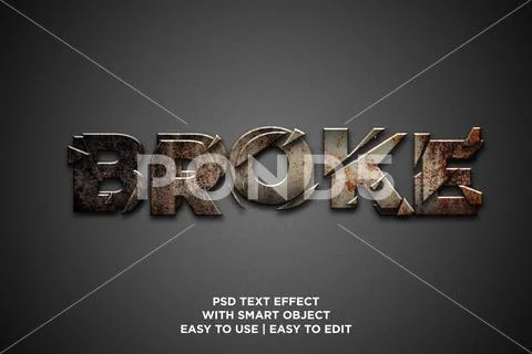BROKE EDITABLE TEXT EFFECT PSD-Vorlage