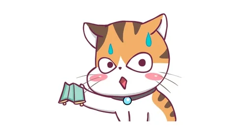 Broke Kitten Animation - White Background Stock Footage 282780436