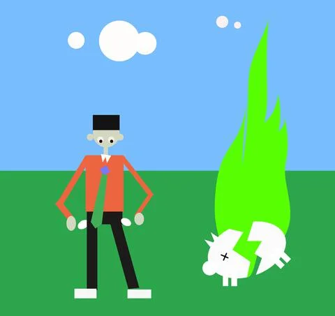 Broke man illustration Stock Illustration