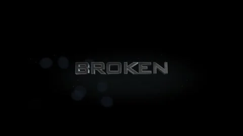 Broken 3D title metal text on black alpha channel background Stock Footage 256615148
