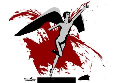 Broken abstract statue Stock Illustration