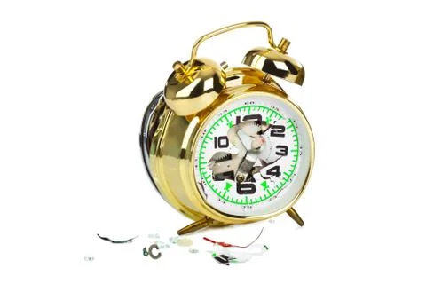 Broken alarm clock Foto stock