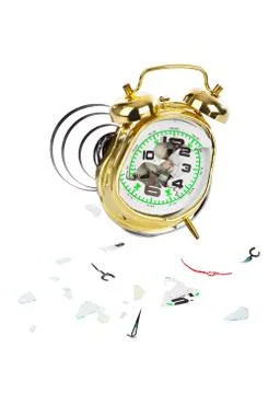 Broken alarm clock Foto stock