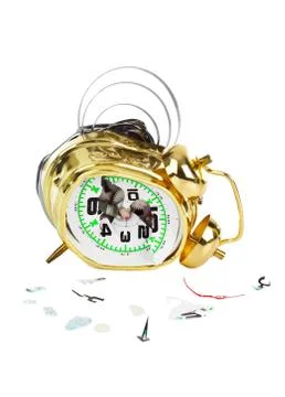 Broken alarm clock Foto stock